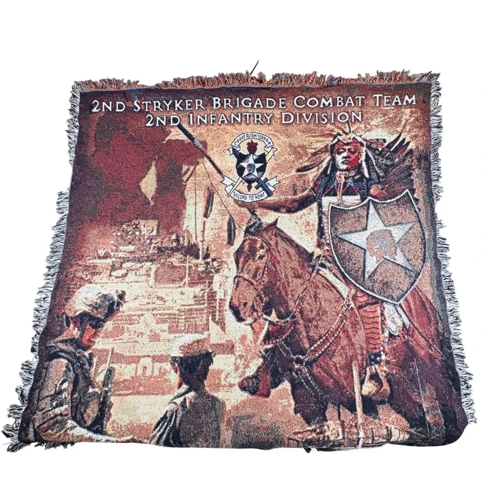 2nd Stryker Brigade Combat Team 2nd Infantry Division Woven Throw Blanket 48x65